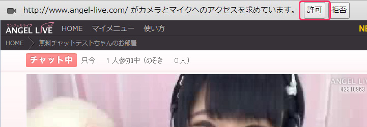 許可にチェック
